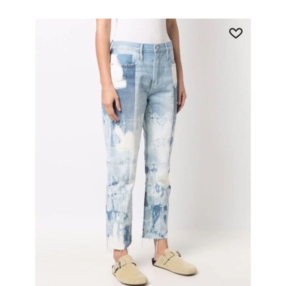 Frame women’s new size 27 patchwork denim‎ jeans embellished mixed media
